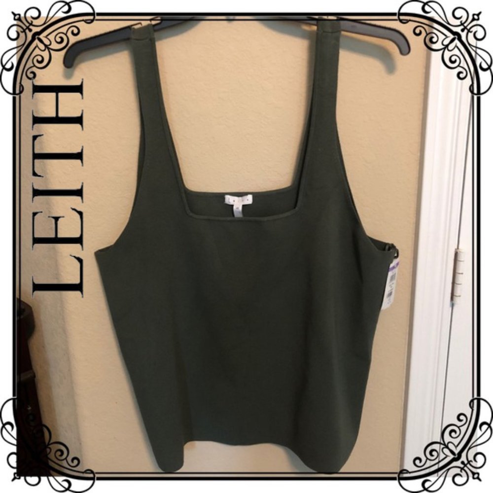 Plus size olive green tank top